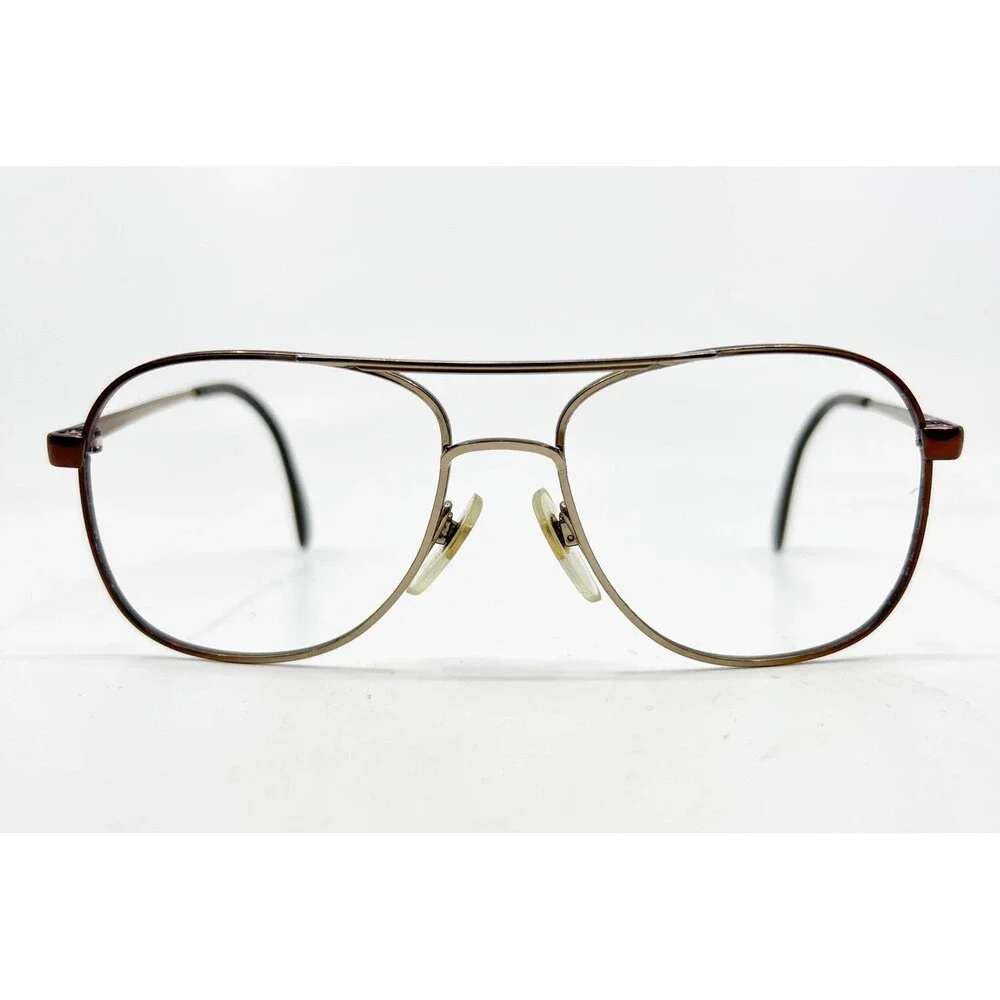 Menrad Eyeglass Frames Women Brown Gold Aviator 347-38 54-16-140